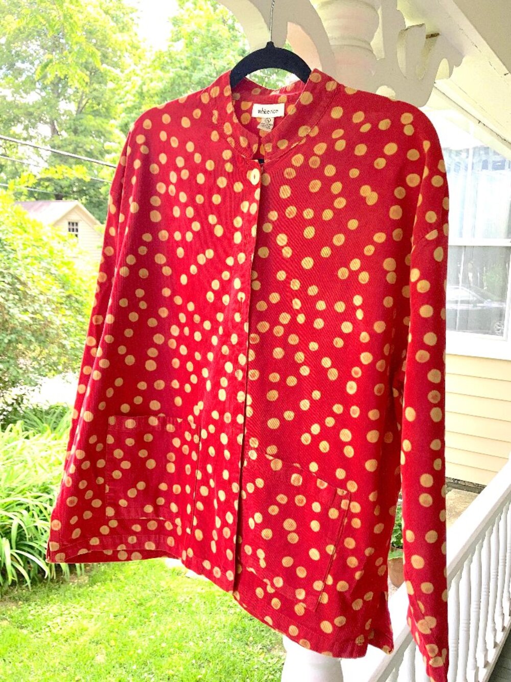White Rice Cotton Corduroy Button-down Shirt